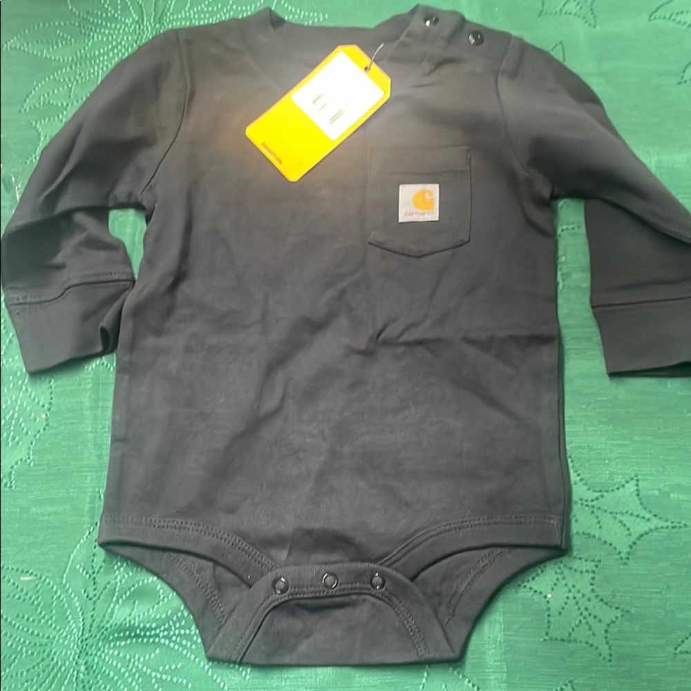 NWT Carhartt Baby Long Sleeve Onesie - Black size 6 mo